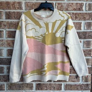 Altar'd State Sunrise Sweater - Pink and Cream